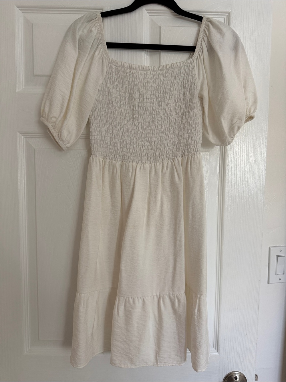 TopShop Puff-Sleeve Smocked Dress
